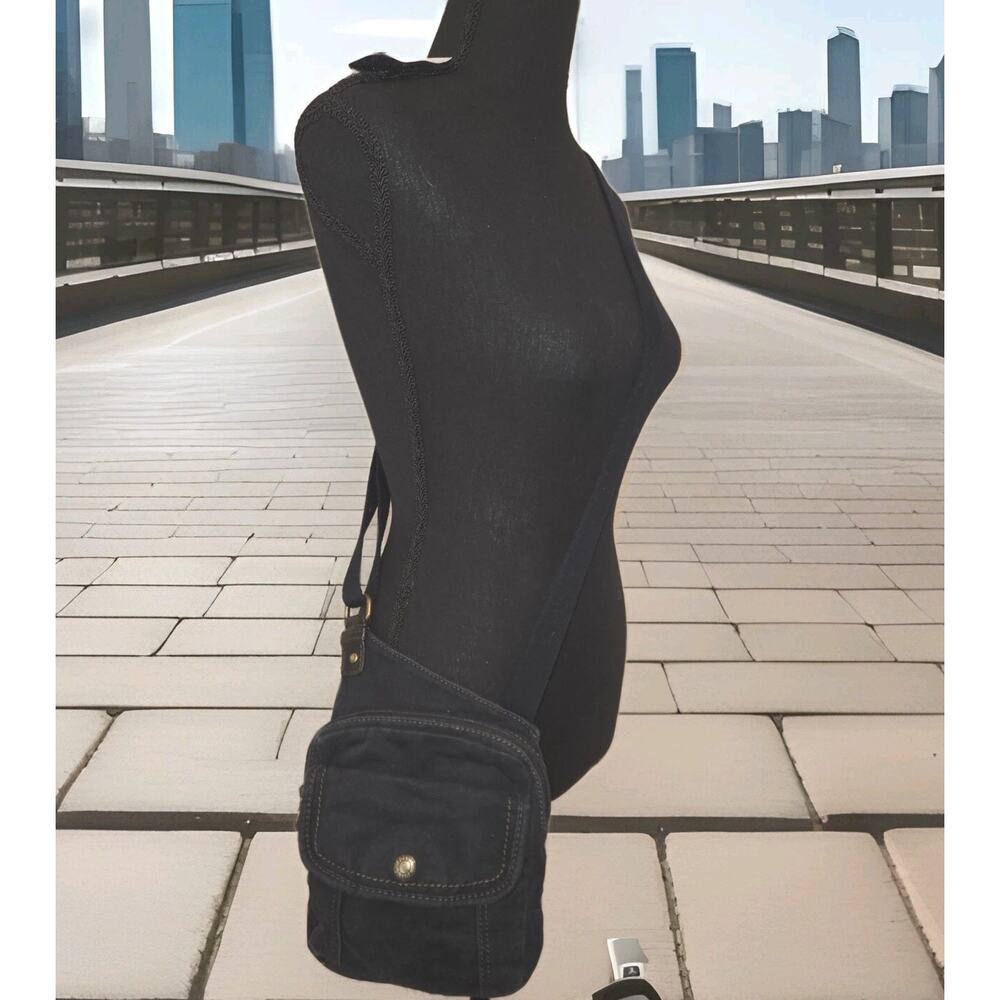 Fossil Crossbody Bag Canvas Dark Navy 7x8x2